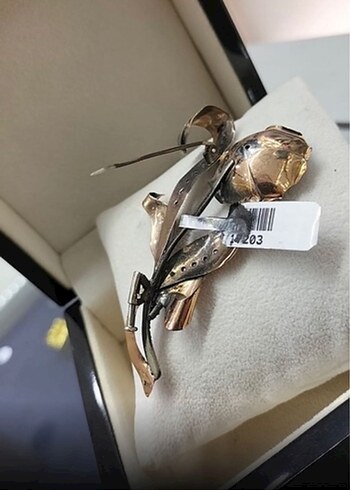 Altın Vintage Çiçek Broş - Görsel 7