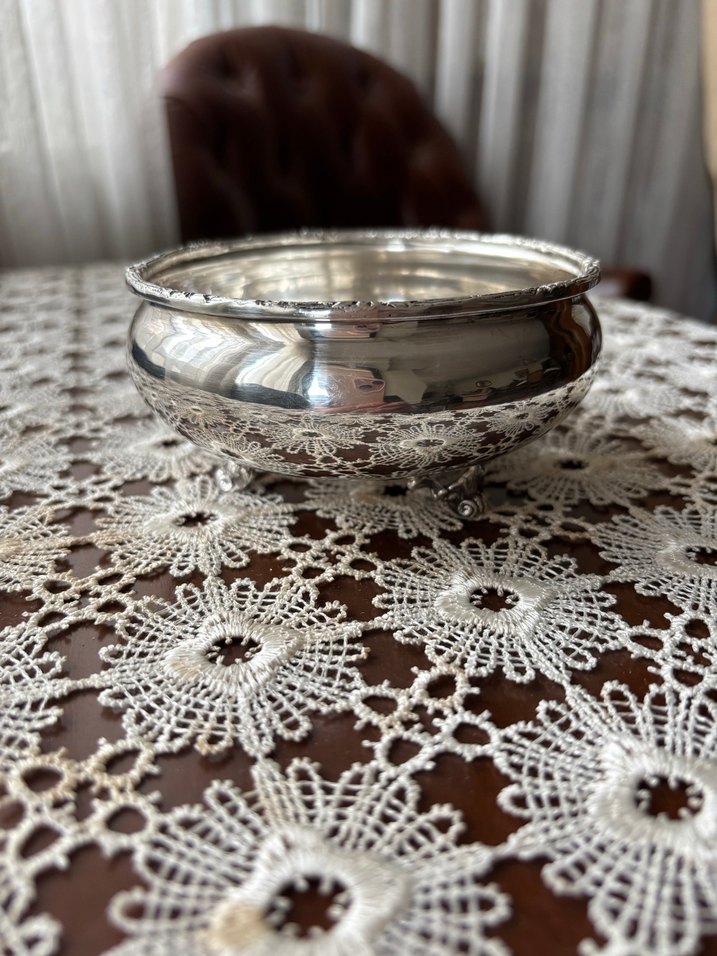 Antika Vintage gümüş şekerlik - Görsel 3