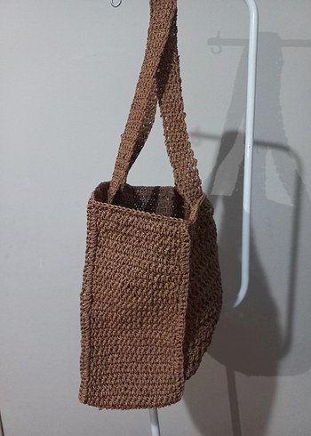 hasır Örgü Kahverengi Kadın Çanta - Görsel 3