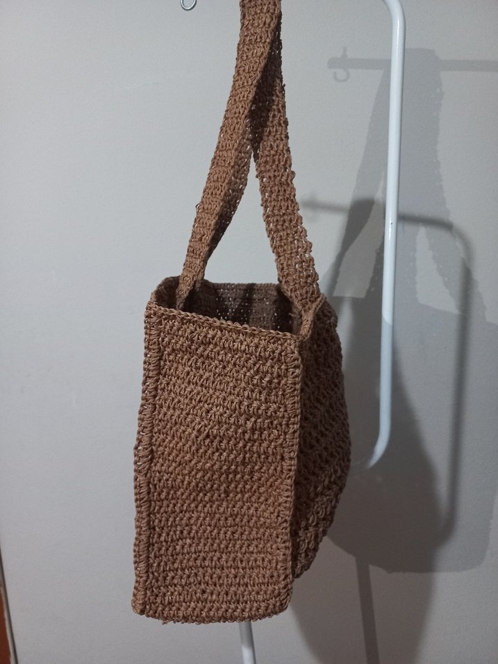 hasır Örgü Kahverengi Kadın Çanta - Görsel 3