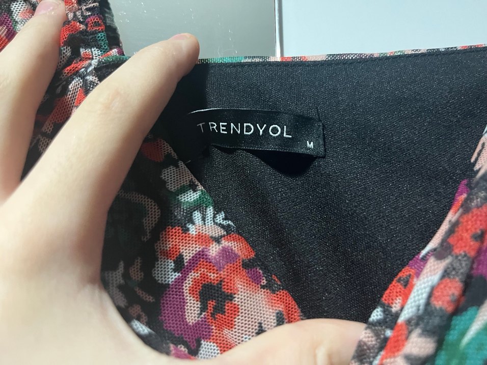 Bohem V Yaka Desenli Midi Elbise - Görsel 4