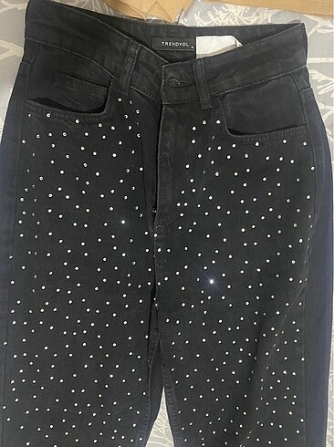 xs Beden siyah Renk Taşlı Pantolon