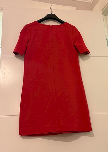 Kırmızı Kısa Kollu Midi Elbise - Görsel 2