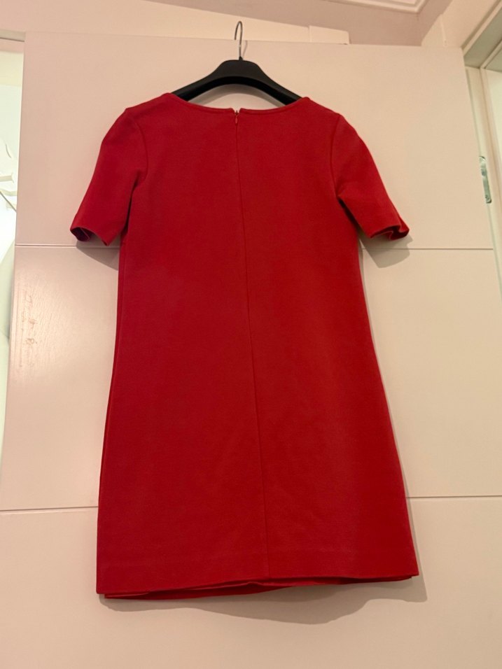 Kırmızı Kısa Kollu Midi Elbise - Görsel 2