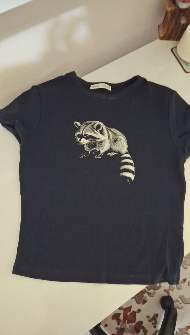 Baskılı lacivert Kadın Kısa Kollu Tişört - Görsel 3