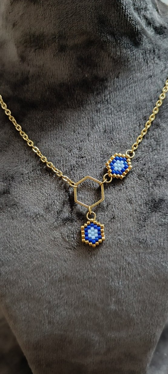 Miyuki Altıgen Y Kolye - Görsel 3