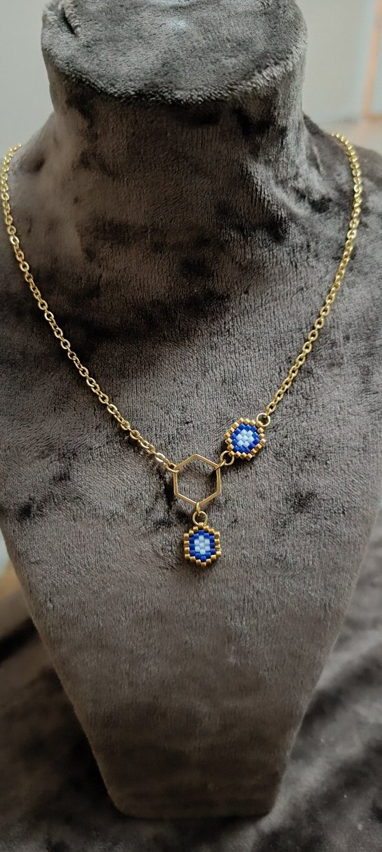 Miyuki Altıgen Y Kolye - Görsel 2