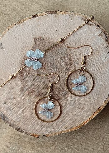 Miyuki Kelebek Bileklik ve Küpe - Görsel 2