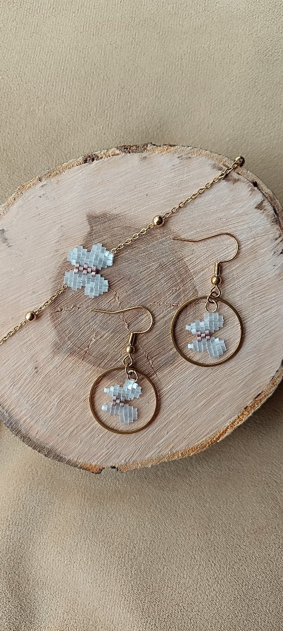 Miyuki Kelebek Bileklik ve Küpe - Görsel 2