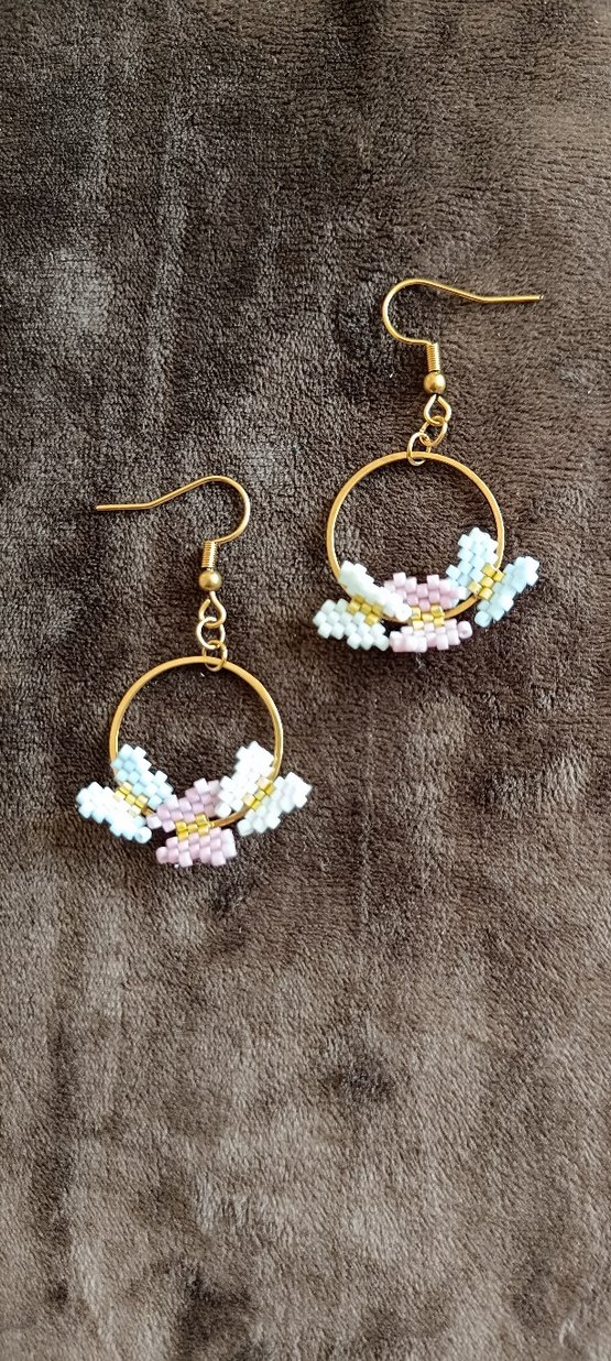 Miyuki Halka Sallantılı Tasarım Küpe - Görsel 3