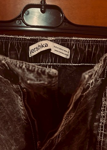 Kemerli, Bol Kesim, Bağlı Desenli Kadın Kot Pantolon - Görsel 3