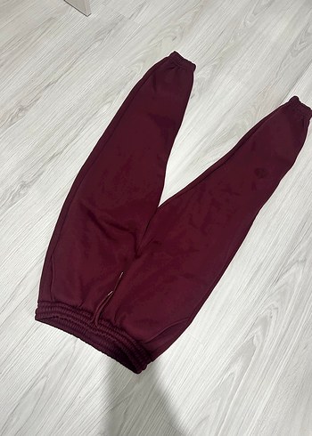 Bordo Rahat Kesim Kadın Eşofman Altı - Görsel 2