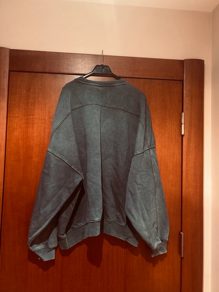 Gri Süet Kadın Sweatshirt - Görsel 2