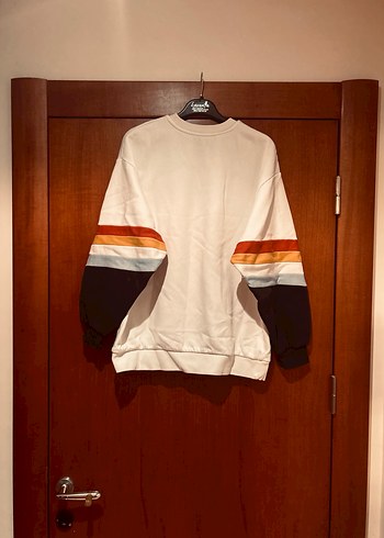 Beyaz Baskılı Oversize Kadın Sweatshirt - Görsel 2