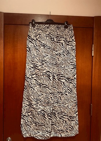 Bohem Zebra Desenli Uzun geniş paça Pantolon - Görsel 2