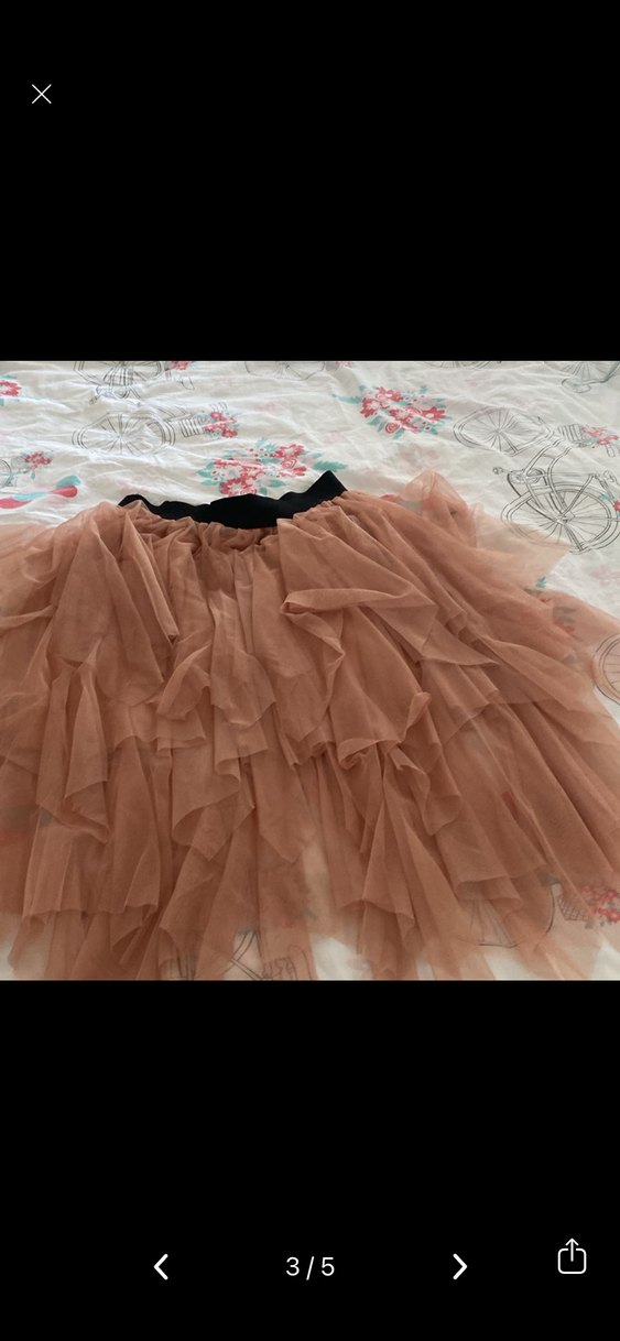 Kadın  Bej Fırfırlı Bohem Etek - Görsel 3