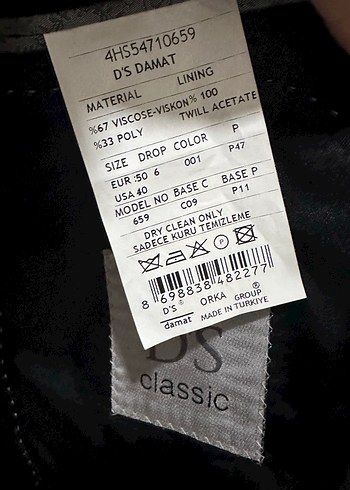 DsDamat Erkek Siyah Düğmeli Normal Kesim Takım Elbise - Görsel 3