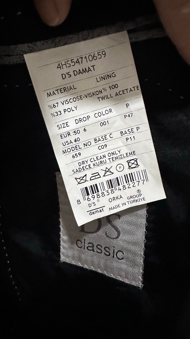 DsDamat Erkek Siyah Düğmeli Normal Kesim Takım Elbise - Görsel 3