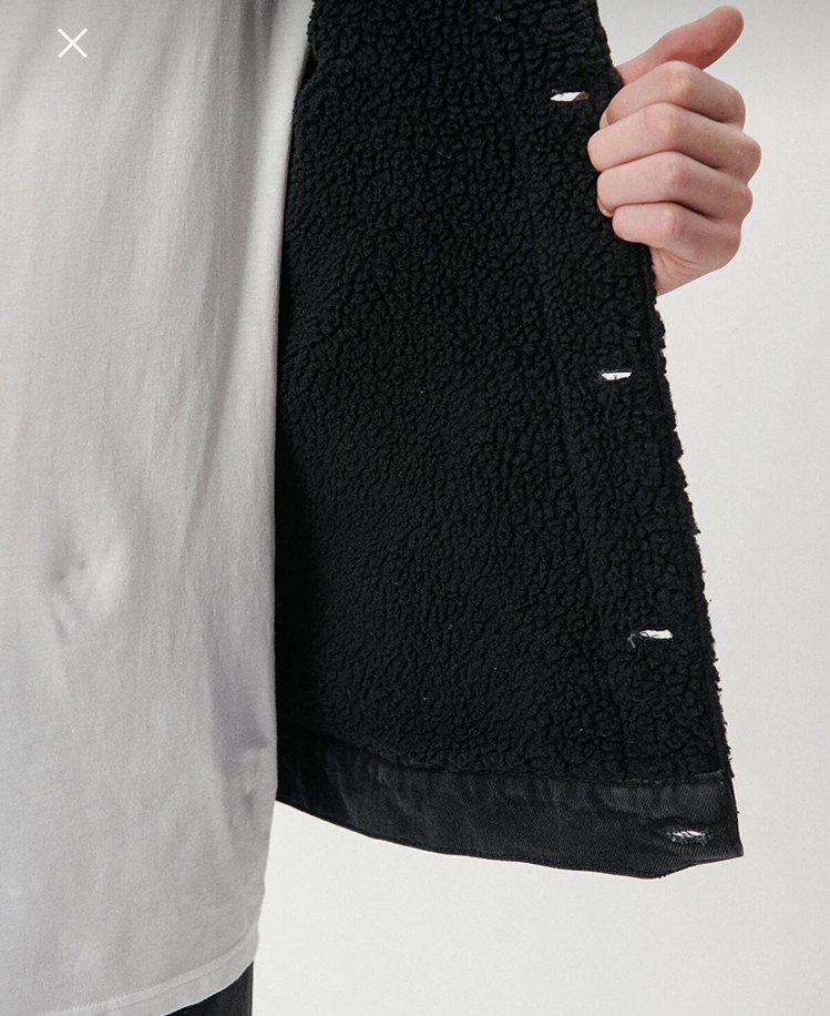 İçi Yünlü Siyah Erkek Jean Ceket - Görsel 4