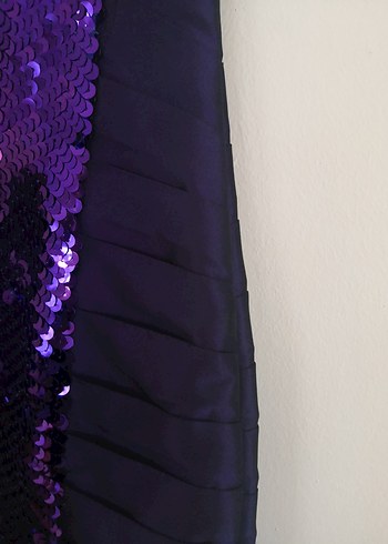 Mor Straplez pullu Mini Abiye Elbise - Görsel 5