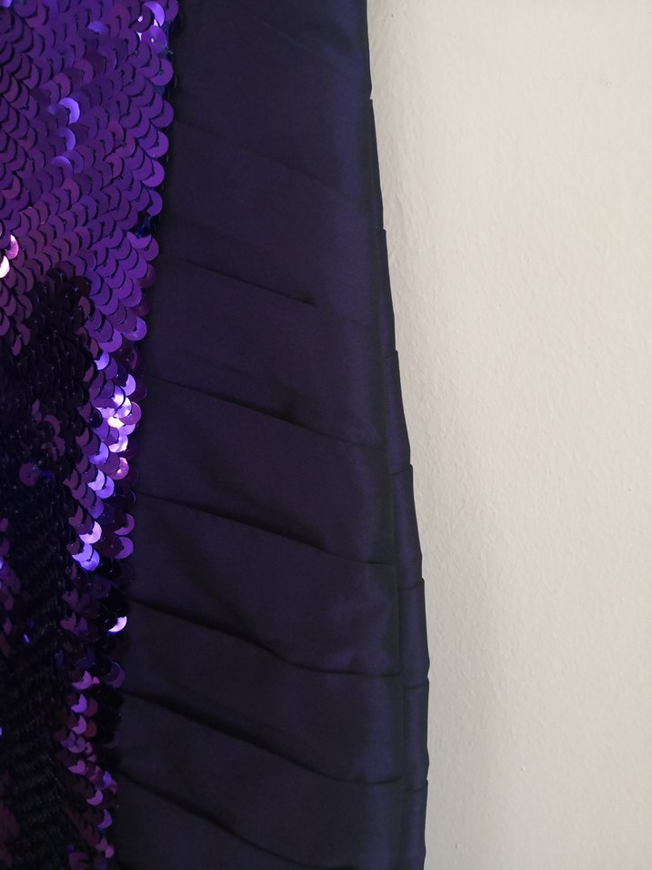 Mor Straplez pullu Mini Abiye Elbise - Görsel 5