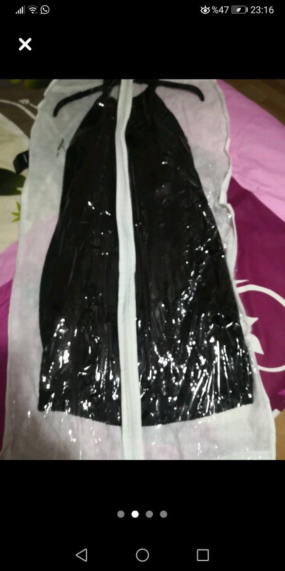 Pullu Siyah Mini Straplez Elbise - Görsel 4