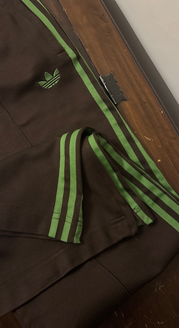 ADIDAS Unisex Kahverengi Yeşil Çizgili Eşofman Alt - Görsel 3