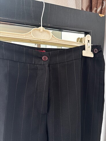 xl Beden Kadın çizgili kumaş pantolon