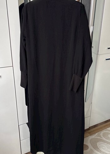 Siyah Fermuarlı Uzun Kadın ferace - Görsel 8