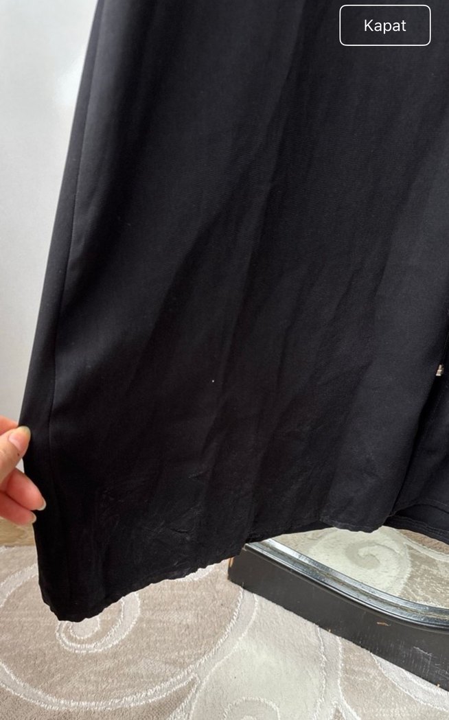 Siyah Fermuarlı Uzun Kadın ferace - Görsel 5
