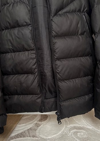 Erkek Siyah Midi Kaban, Fermuarlı, Rahat Kesim - Görsel 4