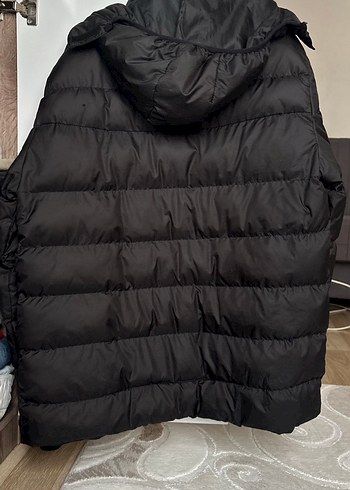 Erkek Siyah Midi Kaban, Fermuarlı, Rahat Kesim - Görsel 5