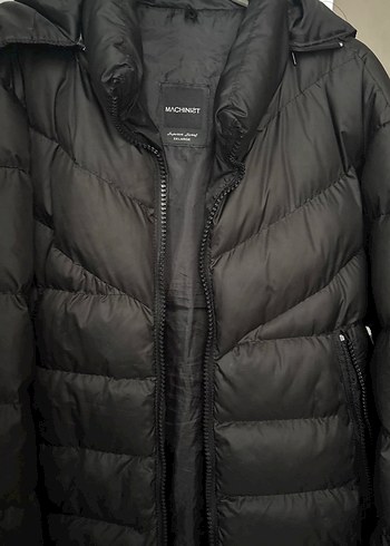 Erkek Siyah Midi Kaban, Fermuarlı, Rahat Kesim - Görsel 2