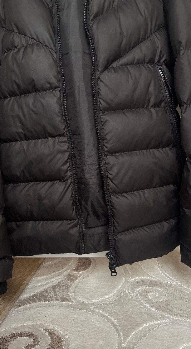 Erkek Siyah Midi Kaban, Fermuarlı, Rahat Kesim - Görsel 4