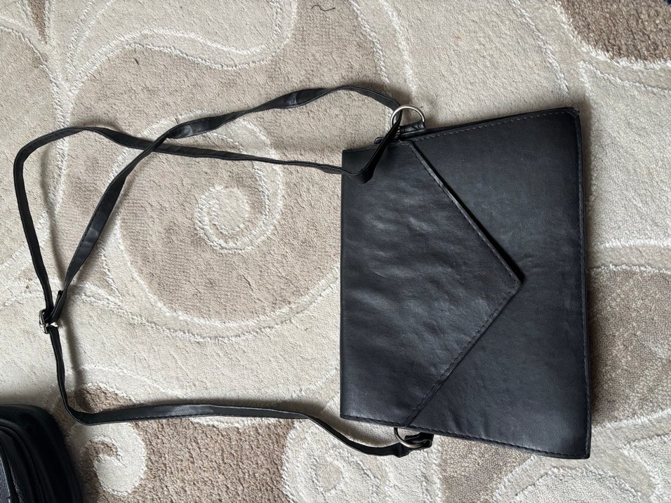 Siyah Deri Kemerli Kadın Çanta - Görsel 2