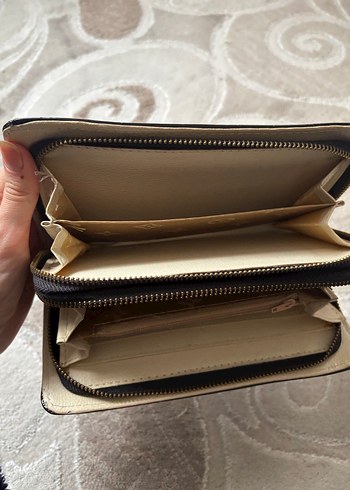 Siyah Deri Kadın Fermuarlı Clutch Cüzdan - Görsel 3