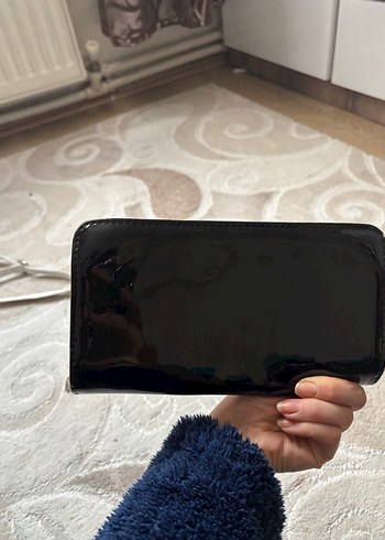 Siyah Deri Kadın Fermuarlı Clutch Cüzdan - Görsel 2