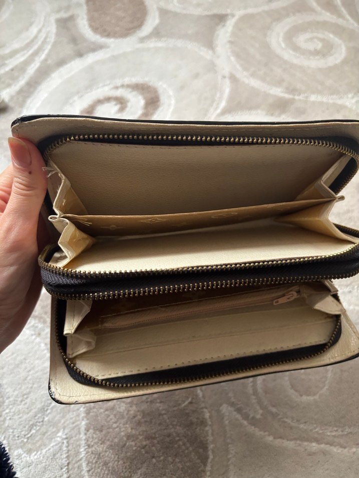 Siyah Deri Kadın Fermuarlı Clutch Cüzdan - Görsel 3