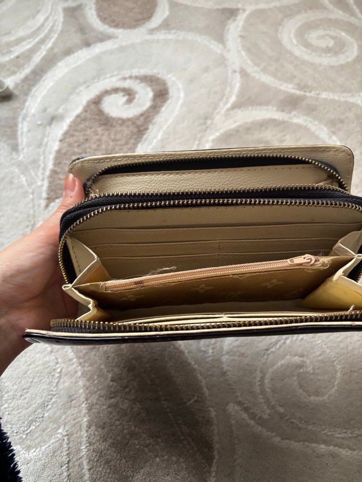 Siyah Deri Kadın Fermuarlı Clutch Cüzdan - Görsel 4