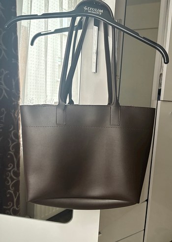 Kahverengi Fermuarlı Deri Kadın Çanta - Görsel 4