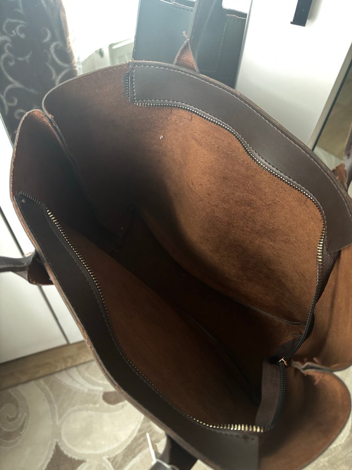 Kahverengi Fermuarlı Deri Kadın Çanta - Görsel 3