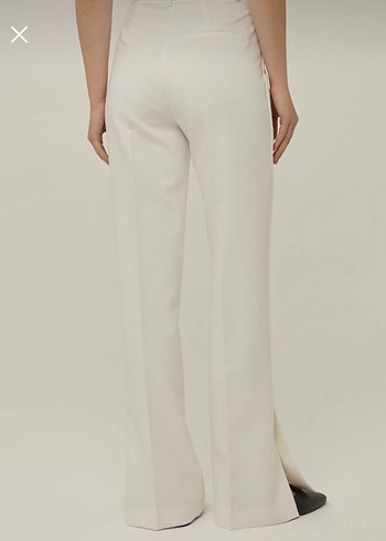 Beyaz Kadın Midi Kumaş Pantolon - Görsel 4