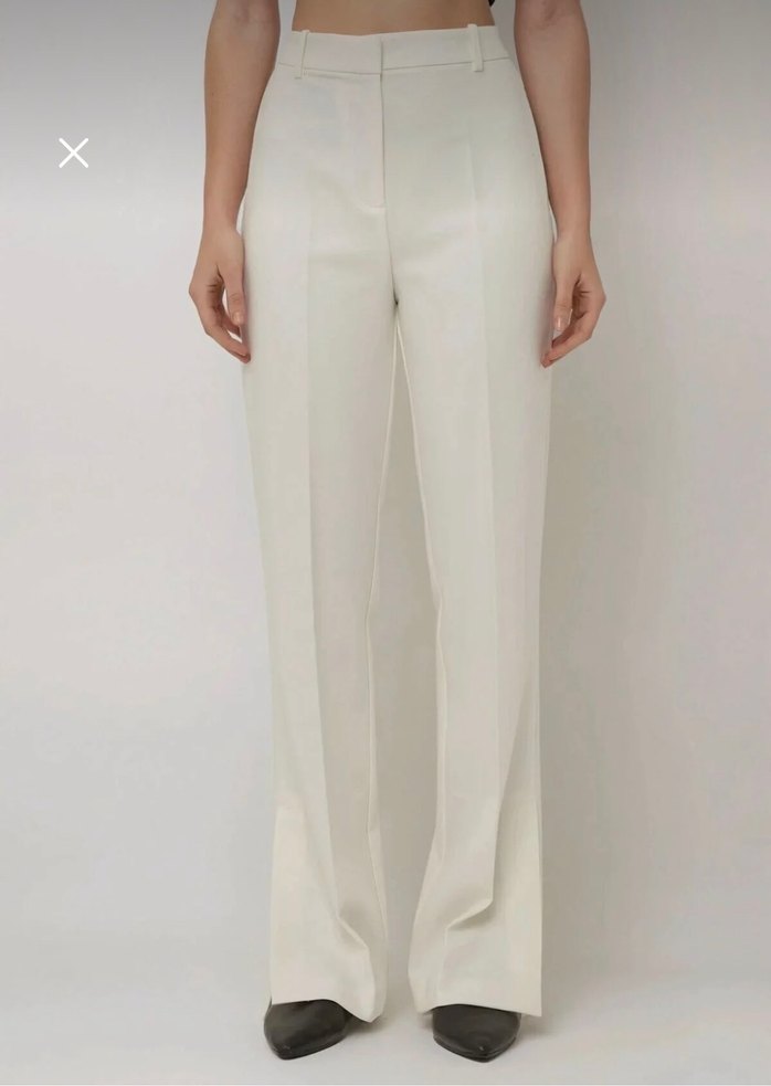 Beyaz Kadın Midi Kumaş Pantolon - Görsel 2