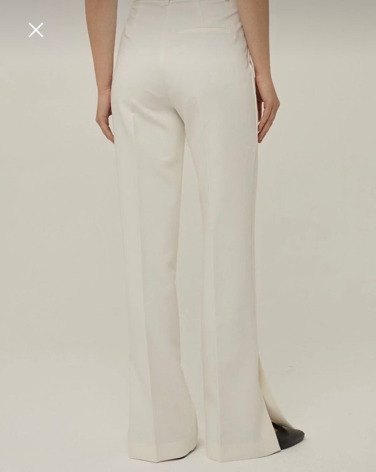 Beyaz Kadın Midi Kumaş Pantolon - Görsel 4