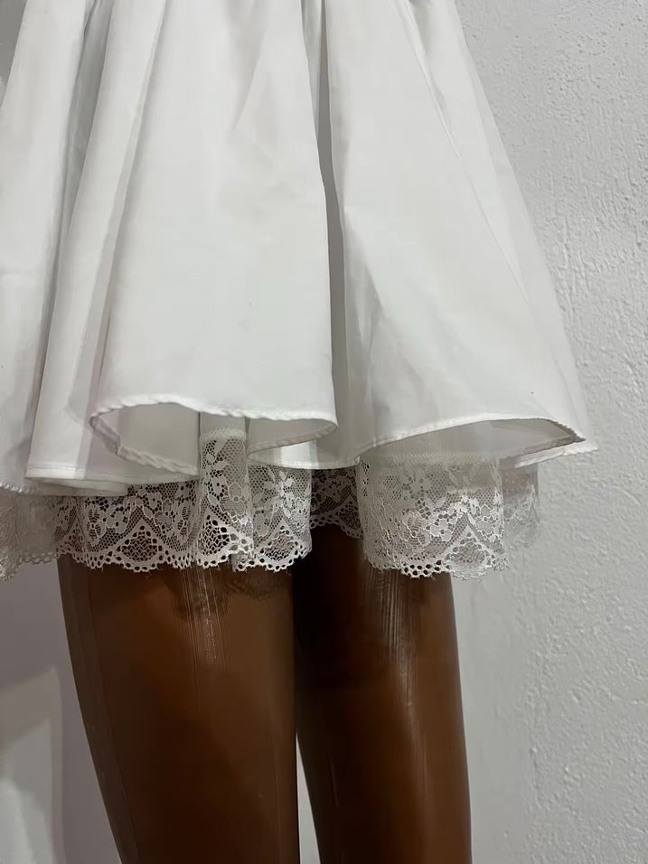 Dantelli Beyaz Mini Strappy Elbise - Görsel 2