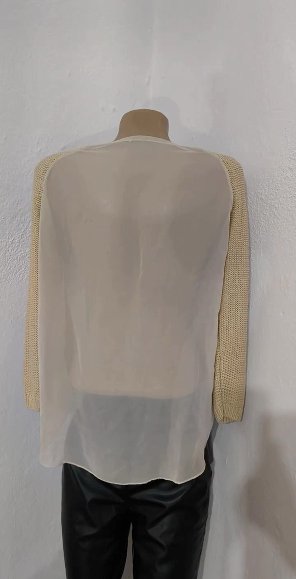 Bej Kadın Örgü Kazak - Görsel 2