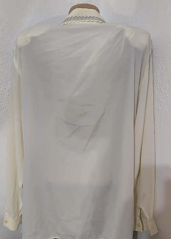 Nakışlı Beyaz Uzun Kollu Kadın Gömlek - Görsel 4