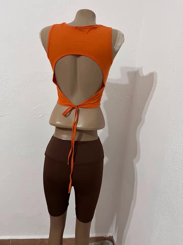 Kahverengi Mini Atlet Crop - Görsel 4