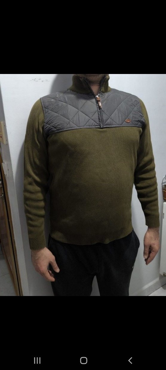 Fermuarlı Gri Boğazlı Erkek Kazak - Görsel 2