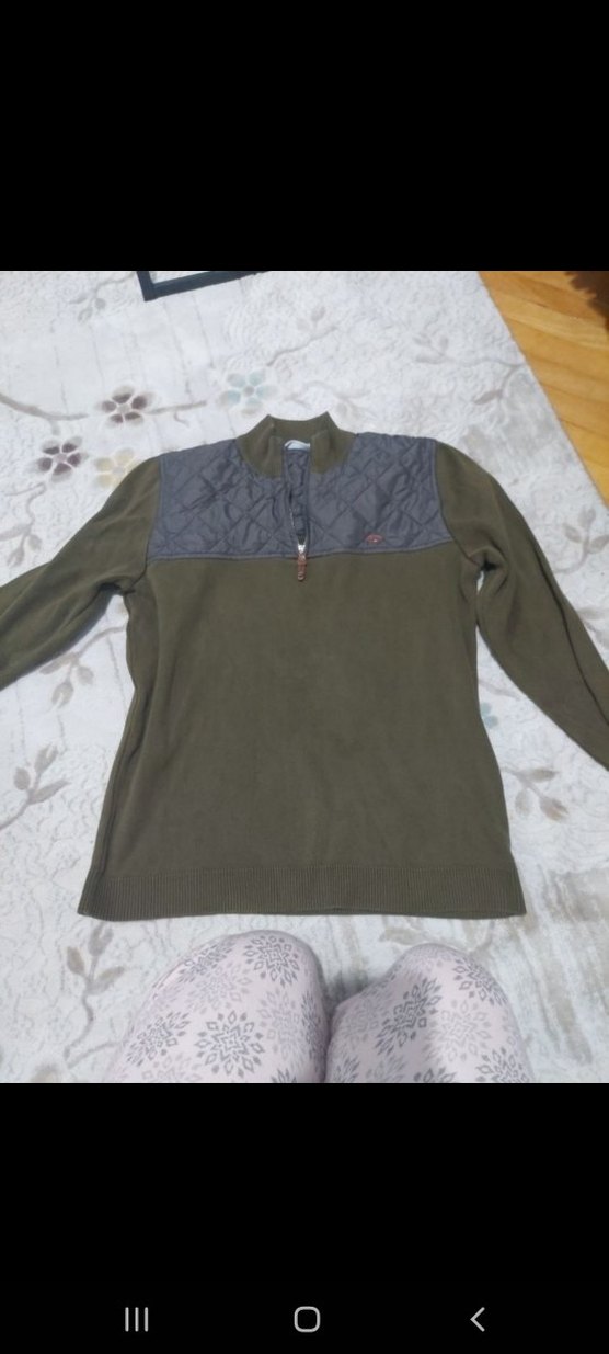 Fermuarlı Gri Boğazlı Erkek Kazak - Görsel 3